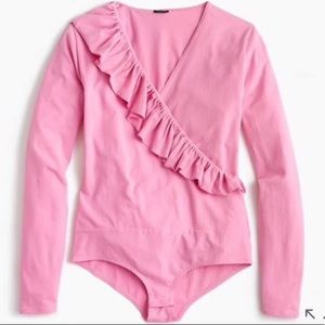 J Crew Ruffle Front Wrap Bodysuit - M